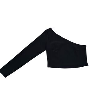 NWOT Abercrombie & Fitch Black One-Shoulder Crop Top Medium